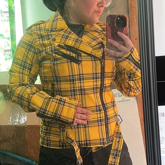 Tripp nyc yellow plaid moto jacket - Picture 7 of 7